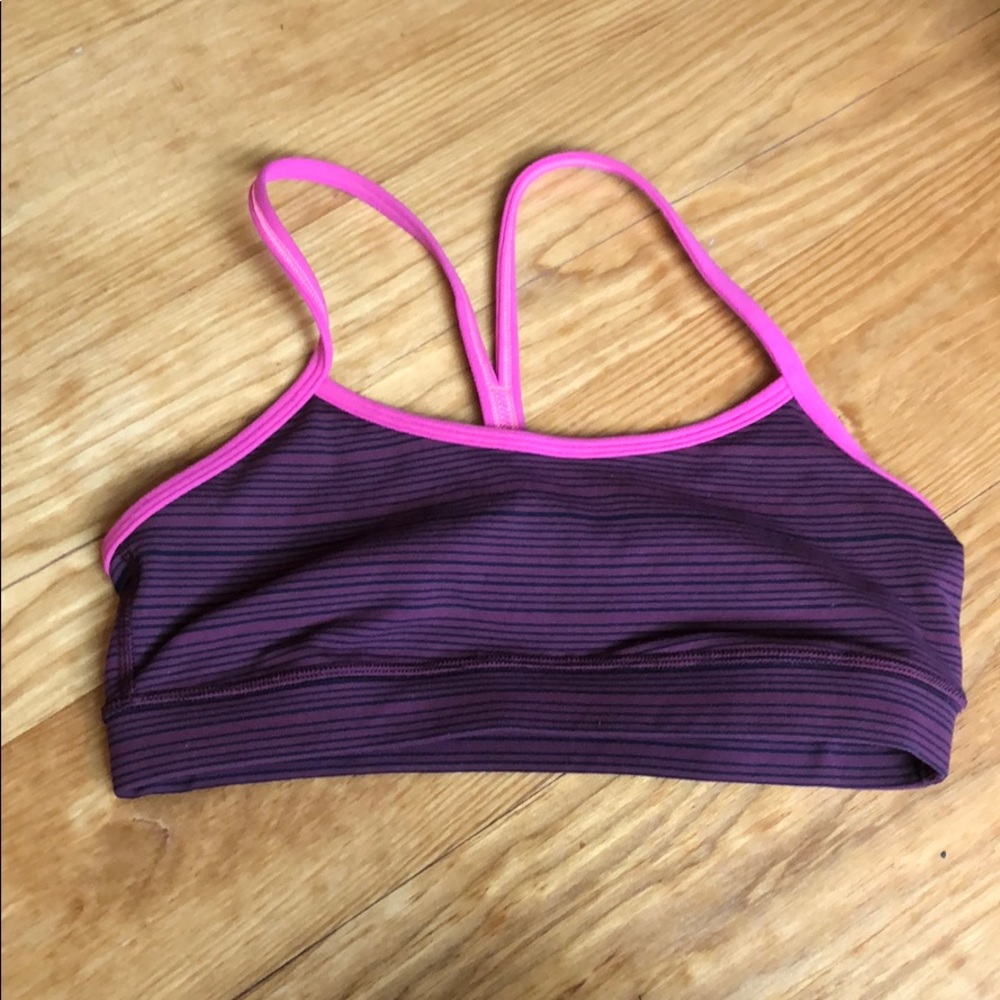 Lululemon power Y bra size 6 raspberry stripe